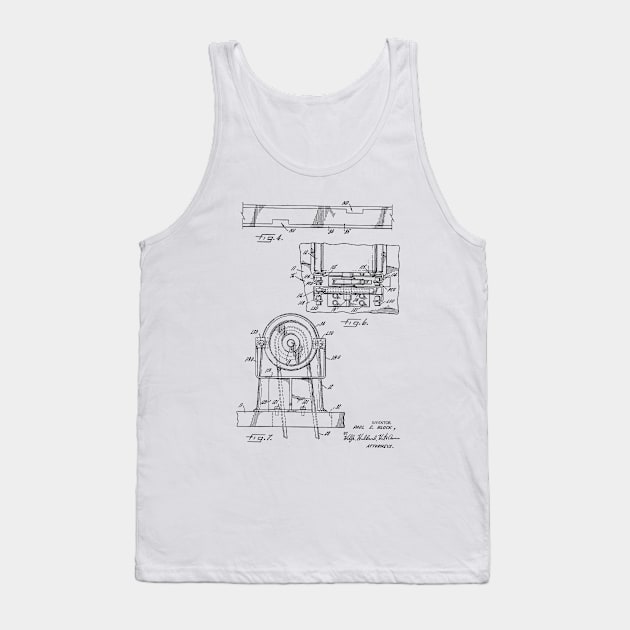 Power Transmission System for Sewing Machine Vintage Patent Hand Drawing Tank Top by TheYoungDesigns